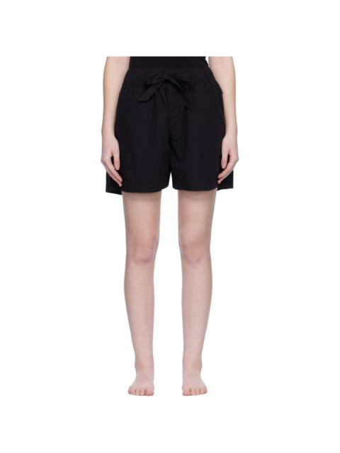 Black Poplin Pyjama Shorts
