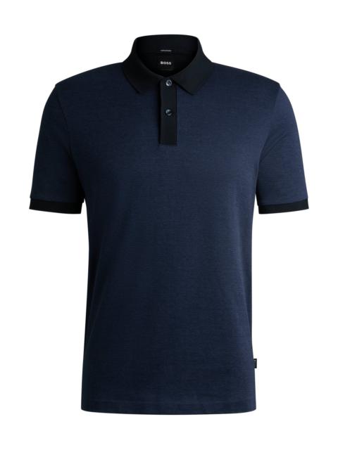 MERCERIZED-COTTON POLO SHIRT WITH MICRO PATTERN