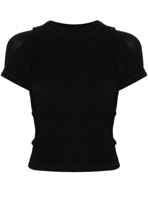 logo-print textured T-shirt