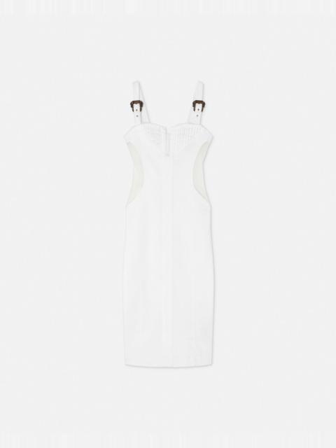 Baroque Buckle Denim Midi Dress