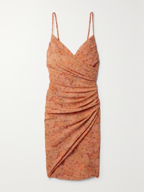 + Net Sustain Biba Gathered Floral-print Silk Crepe De Chine Mini Dress