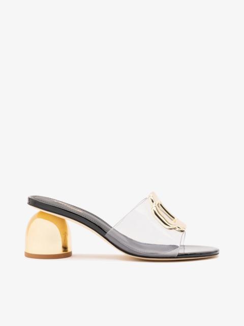 Margherita Clear Mule Black Patent Leather