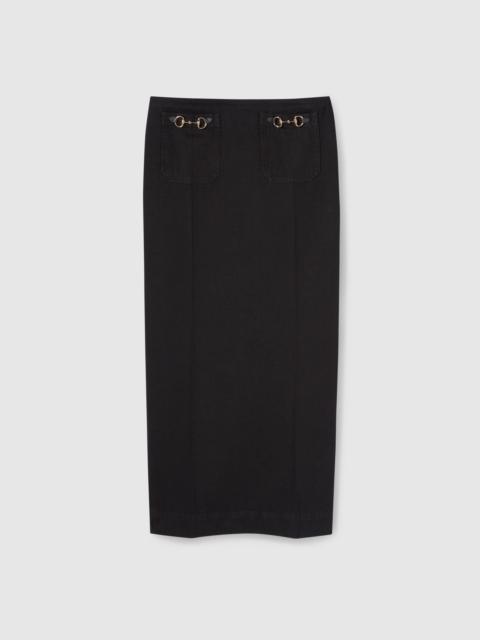 Denim skirt with Horsebit