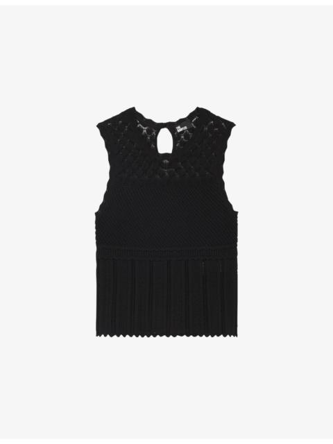Sleeveless V-Neck Knitted Top