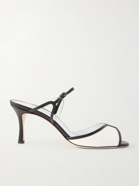 Versari 70 Two-tone Leather Mules