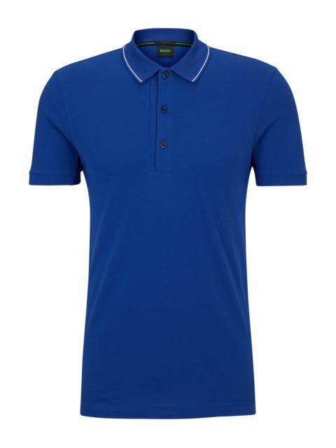 COTTON-PIQUÉ SLIM-FIT POLO SHIRT WITH LOGO DETAILS