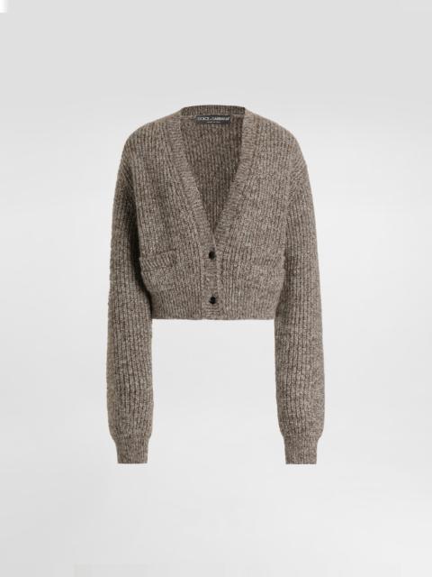 Wool blend english rib cardigan