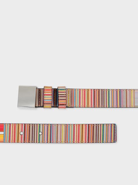Leather 'Signature Stripe' Belt