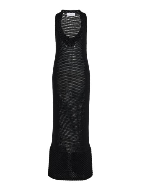 The Lou Lou Open-Knit Maxi Dress black