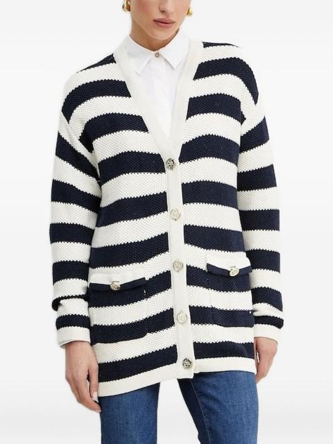 striped buttoned cardigan
