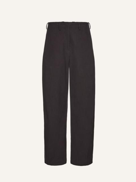 Wide-leg cotton trousers in grey