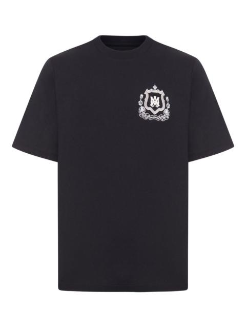 crest-printed cotton T-shirt