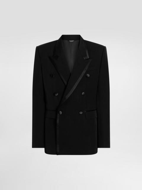 Double-breasted jacket inwool gabardine