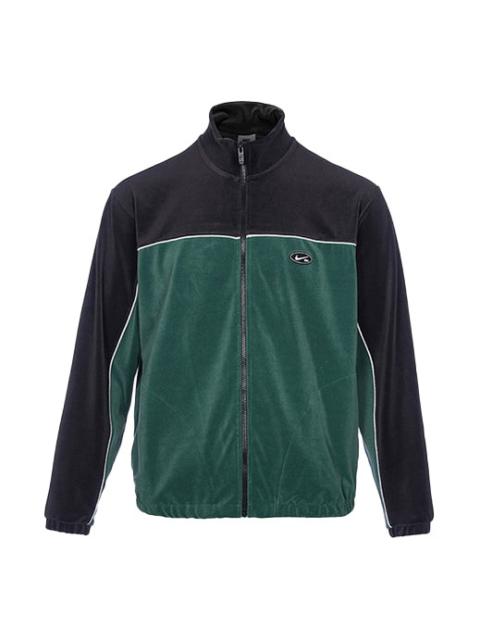 Nike SB Casual Logo Colorblock Velvet Skateboard Jacket Green DD0574-333