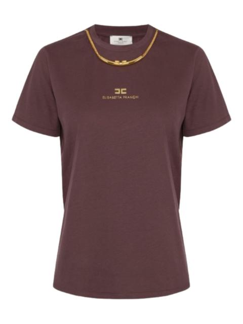 gold-chain embellished T-shirt