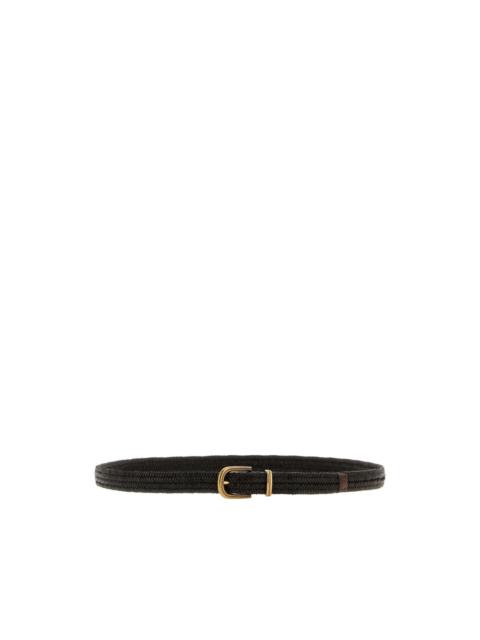 braided stretch leather belt