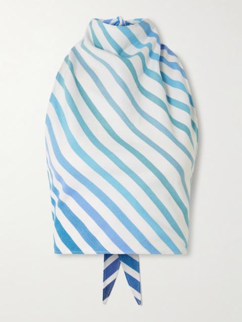 Striped Cotton-blend Halterneck Top