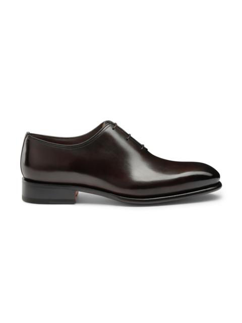 Men's polished brown leather Oxford shoe