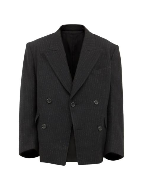 pinstripe double-breasted blazer