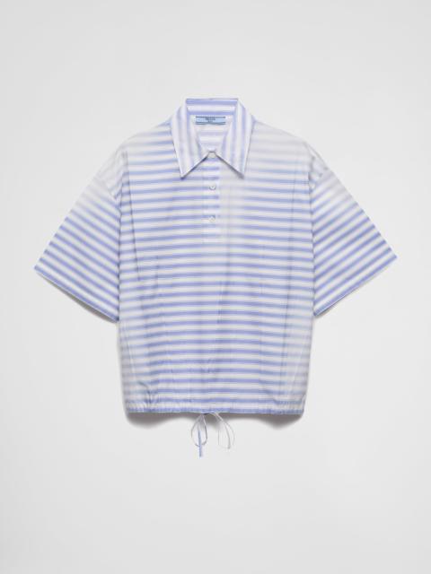 Striped old poplin polo shirt