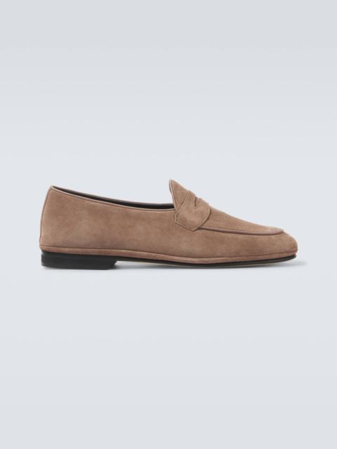 Suede penny loafers