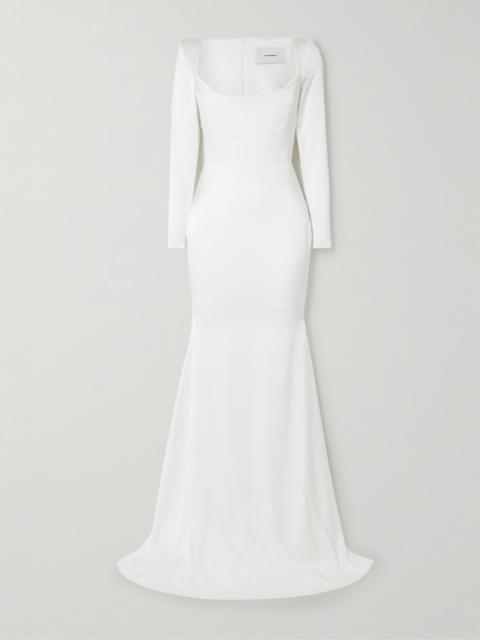 Satin-crepe Gown