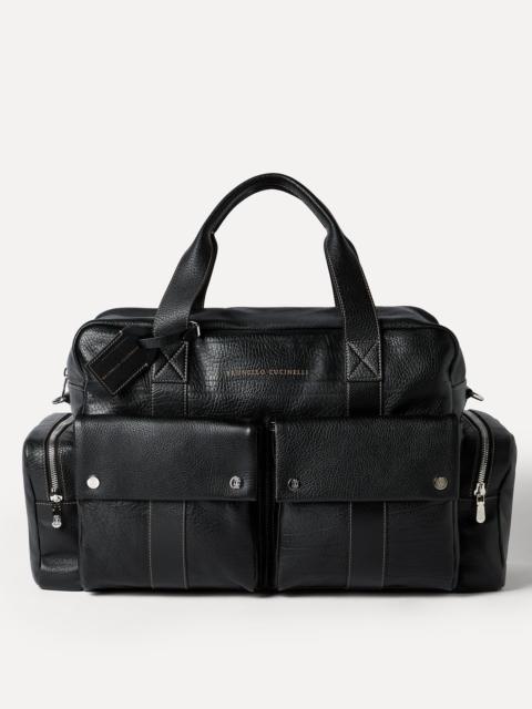Grained calfskin leisure bag