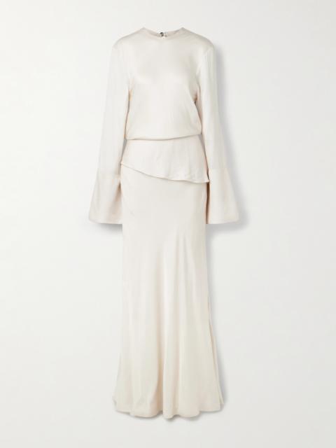 The Violet Tiered Satin-twill Gown