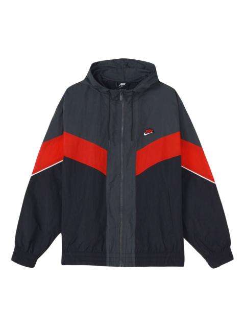 Nike Woven Contrasting Colors Athleisure Casual Sports Hooded Jacket Gray DC0502-070