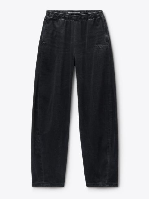 Black Brushed Denim Sweatpant