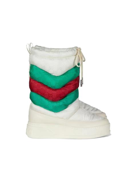 Gucci GG Chevron Boots White Green Red (Women's)