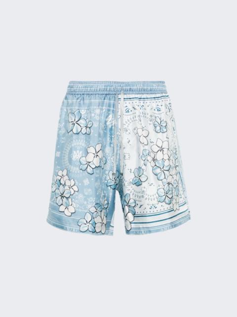 Bandana Floral Shorts Cerulean