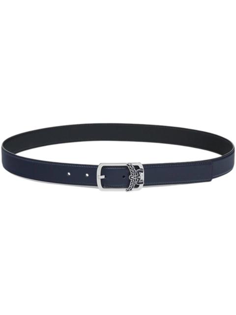MCM Logo Leather Belt Navy/Black