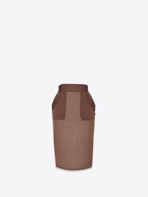 pencil skirt in silk muslin