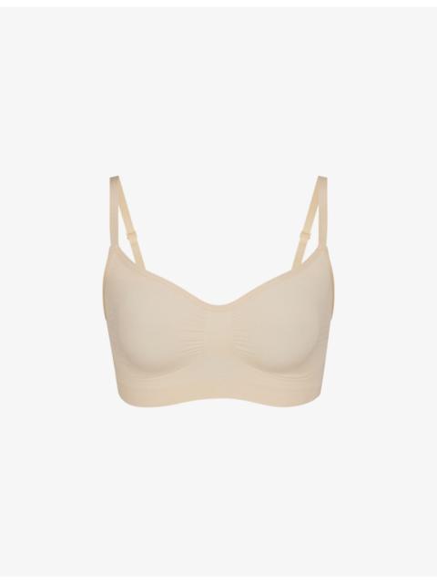 Sculpting scoop-neck stretch-woven bra