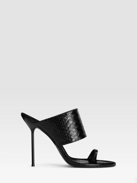 Python-print leather thong mule