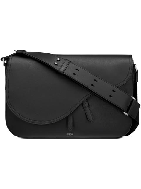 Dior Saddle Messenger Bag Grained Calfskin Black