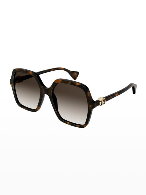 Oversize Rectangle Acetate Sunglasses