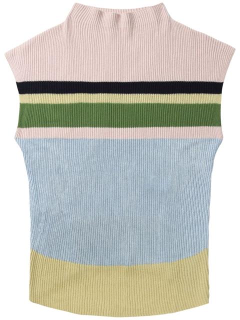 stripe-pattern vest