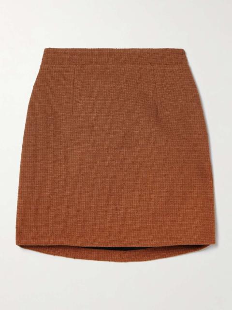 Wool-blend tweed mini skirt