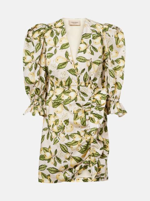 Printed cotton-blend minidress