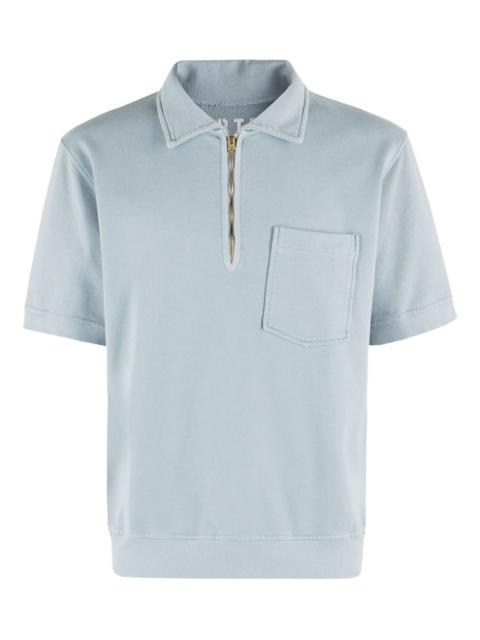 zip-up polo shirt