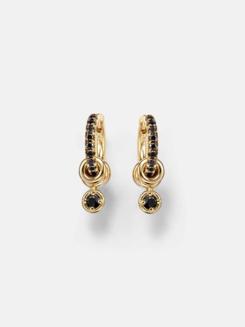 Zahra 18kt gold hoop earrings with black diamonds