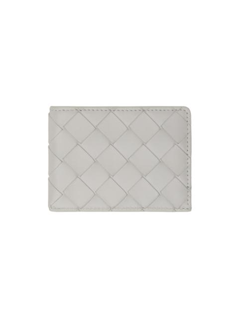 Gray Intrecciato Card Holder