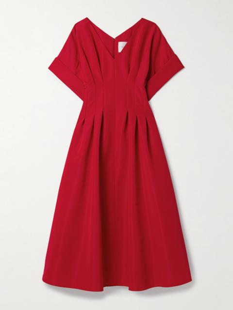 Pleated Silk-faille Midi Dress