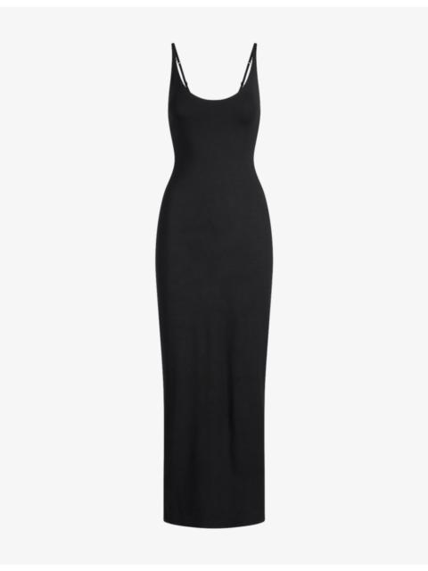 Skimpy Scoop-Neck Stretch-Modal Maxi Dress