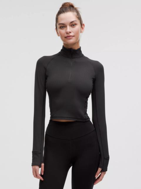 It's Rulu Ribbed Cropped Half Zip
