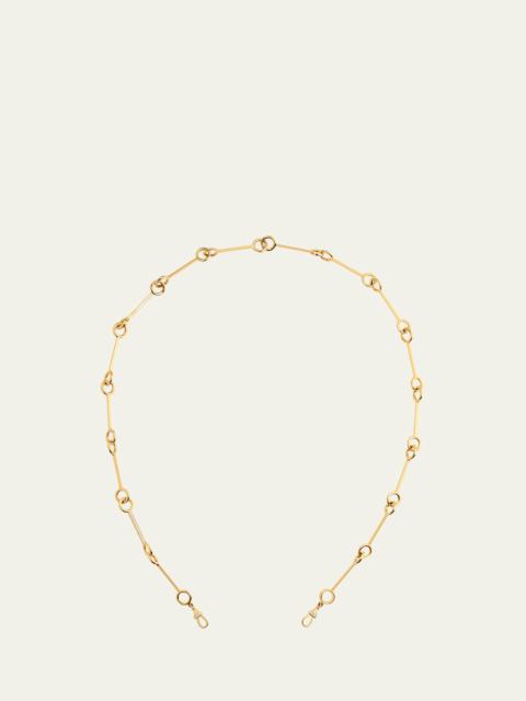 18k Yellow Gold Diamond Stick Chain Necklace