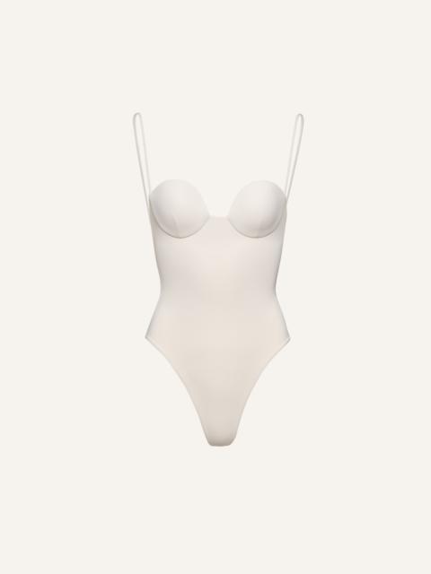 Retro bustier swimsuit in cream