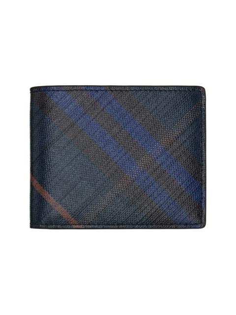Navy Check Bifold Wallet